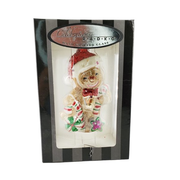 NIB Christopher Radko Celebrations Gingerbread Man Handcrafted Glass Orn 2014 - Picture 1 of 7